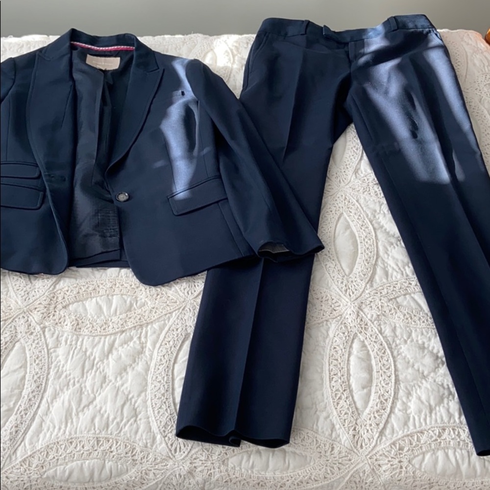 Navy blue banana republic suit